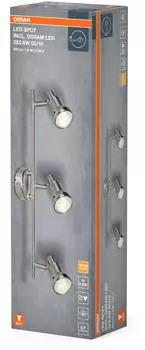 Osram LED-Deckenstrahler (7,8 W L x B x H: 465 x 80 x 146 mm Nickel matt Warmweiß 3 Stk.)