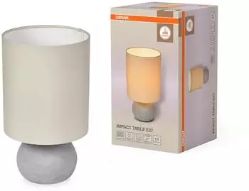 Osram Decor Impact dekorative Tischleuchte aus Beton mit E27 Fassung 220mm IP20 beige und grau
