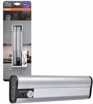 Osram LinearLED Mobile USB LED Unterbauleuchte 200 Wiederaufladbare LED Leuchte mit Bewegungssensor Aluminium IP20 200x50x22 mm USB-Akku