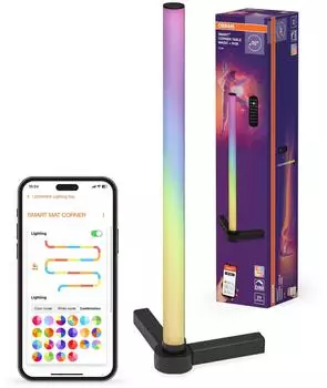 Osram Smarte LED-Eck-Tischleuchte 7.5W mit Magic RGB f&uuml;r diverse Farben und Lichteffekte schwarz mit Fernbedienung IP20 LED nicht austauschbar dimmbar