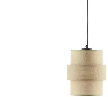 TK Lighting Calisto Pendelleuchte Jute/Metall &Oslash;20cm E27, beige-schwarz (5401)