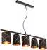 ETC Shop Pendelleuchte RGB LED dimmbar mit Fernbedienung, Textil, schwarz/gold, 5x3,5W
