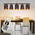 ETC Shop Pendelleuchte RGB LED dimmbar mit Fernbedienung, Textil, schwarz/gold, 5x3,5W