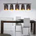 ETC Shop Pendelleuchte RGB LED dimmbar mit Fernbedienung, Textil, schwarz/gold, 5x3,5W