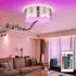 Globo LED Deckenleuchte Rund Bluetooth Lautsprecher RGB, Textil Silber, dimmbar (GLOBO LIGHTING)