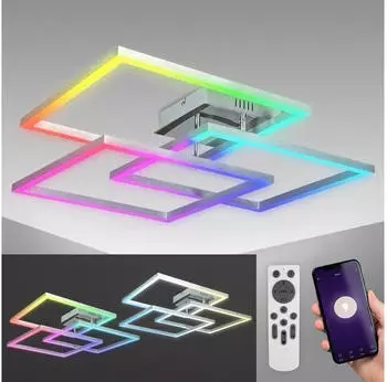 B.K.Licht BK_FR1320 WiFi LED-Deckenleuchte RGB CCT dimmbar, App & Fernbedienung (BK_FR1320)