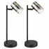 Globo Tischleuchte schwenkbar, Metall, Schwarz, GU10, 2er Set (H 35cm)