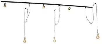QAZQA Cavalux Jeana Schienensystem 3-flammig Schwarz & Gold (104853)