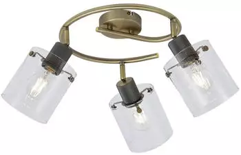 QAZQA Domo Aufbaustrahler 3-flammig Bronze Klarglas Rund (109110)