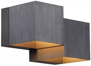QAZQA Transfer Double Wandleuchte Gunmetal 2-flammig (108658)