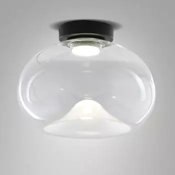 Fabas Luce Brena Runde LED Deckenleuchte Dimmbar, Glas Transparent (3755-65-241)