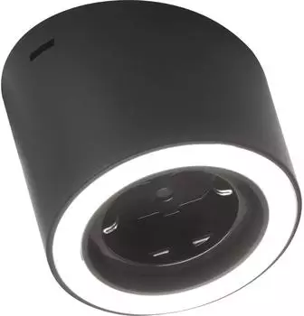 Naber Unika 3 Farbwechsel LED Aufbauleuchte Einzelleuchte mit Schukosteckdose, schwarz matt