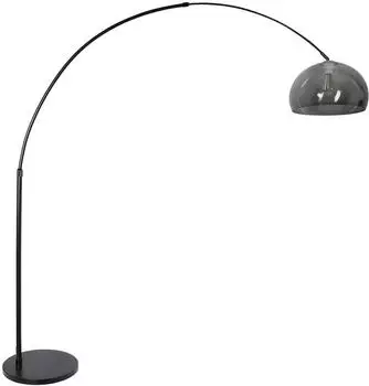 Steinhauer Sparkled Light Bogenleuchte Metall schwarz, Kugel rauchgrau (9878ZW)