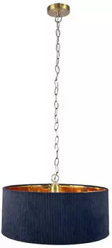 Relaxdays Pendelleuchte Stoffschirm E27 180x40cm schwarz/bronze (10052501)