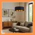 Relaxdays Pendelleuchte Stoffschirm E27 180x40cm schwarz/bronze (10052501)