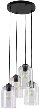 TK Lighting Molly Pendelleuchte Ø38cm 4-flammig, Metall/Glas, mehrfarbig (10301)