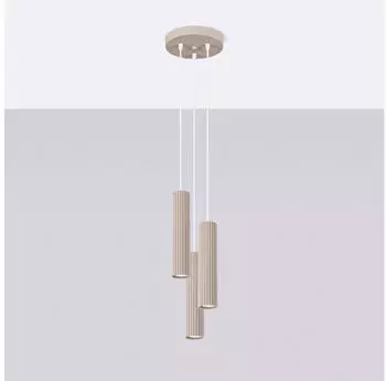 Sollux Karbon 3P Pendelleuchte Aluminium, taupe, 3xGU10 (SL.1775)
