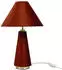 Relaxdays Tischlampe Samtschirm Metallfuß E14 47x30cm dunkelrot/gold (10052524_470)