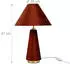 Relaxdays Tischlampe Samtschirm Metallfuß E14 47x30cm dunkelrot/gold (10052524_470)