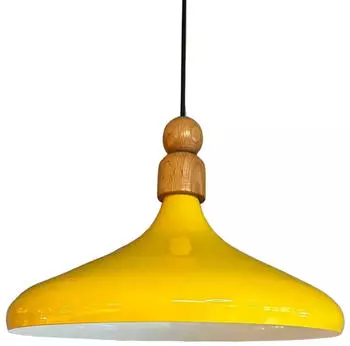 Bamyum Champion Pendelleuchte Holz/Metall &Oslash;35cm E27 Gelb (BMM2066XBCA66)