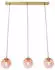 QAZQA Pallon Mezzi Art Déco Pendelleuchte 3-flammig Messing, rosa Glas (103008)