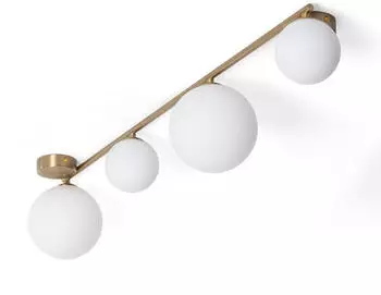 LEDKIA LIGHTING Moonlight Brass Deckenleuchte Metall & Glas 4 Spots Wei&szlig;