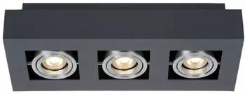 Italux Casemiro Deckenleuchte 3-flammig GU10 Aluminium Schwarz/Silber (IT8002S3-BK/AL)