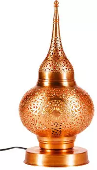 Marrakesch Orient & Mediterran Interior Hayati Orientalische Tischlampe Messing/Kupfer 45cm (tlm003)