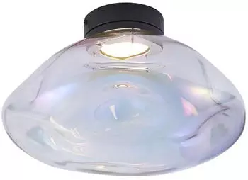 QAZQA Gemma Deckenleuchte Schwarz Regenbogen-Glas (108817)