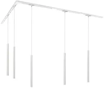 QAZQA Iconic Frini Schienensystem 5-flammig Pendelleuchte Wei&szlig; (108738)