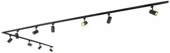 QAZQA Jeana 1-Phasen-Schienensystem mit 10 Spots, Schwarz (102494)