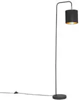 Qazqa Smart led Modern Stehleuchte mit Schirm, Stehlampe - Lofty - Schwarz, Rund,