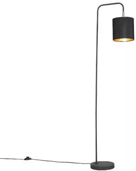 QAZQA Lofty Smart LED Stehleuchte mit Schirm, dimmbar, 7W, 2700K-6500K, Schwarz (104657)