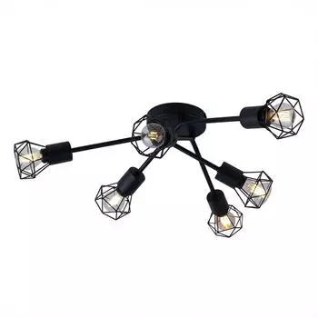 ETC Shop Deckenleuchte Smart RGB LED K&auml;fig-Design dimmbar, schwarz, rund, 63cm