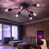 ETC Shop Deckenleuchte Smart RGB LED Käfig-Design dimmbar, schwarz, rund, 63cm