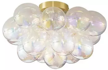 QAZQA Uvas Design Deckenleuchte Messing Regenbogenglas 4-flammig (108583)
