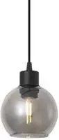 Qazqa Moderne H&auml;ngelampe Schwarz Mit Rauchglas F&uuml;r