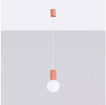 Sollux Halo Pendelleuchte Glas geriffelt Apricot 1xG9 (SL.1754)