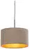 QAZQA Combi Pendelleuchte Velourschirm Taupe/Gold Ø35cm (98486)