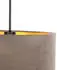 QAZQA Combi Pendelleuchte Velourschirm Taupe/Gold Ø35cm (98486)
