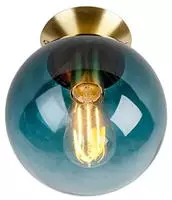 Qazqa Art Deco Deckenleuchte, Deckenlampe - Pallon - Blau, 20cm, Ideal als Flur,