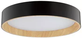 Brilliant Larios LED-Deckenleuchte Holz hell/Schwarz &Oslash;39cm, dimmbar, 2100lm (G81090/76)