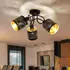 ETC Shop Deckenleuchte Rondell RGB LED Fernbedienung schwarz-gold, 40cm