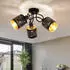 ETC Shop Deckenleuchte Rondell RGB LED Fernbedienung schwarz-gold, 40cm