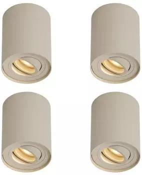 QAZQA Rondoo Up 4er-Set Aufbaustrahler Beige GU10 (111254)