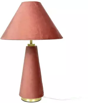Relaxdays Tischlampe Samtschirm & Metallfu&szlig; E14 47x30cm Pink/Gold (10052524_469)