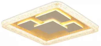 Globo Loraine LED-Deckenleuchte Metall wei&szlig;/gold mit Kristallen, 48,8cm