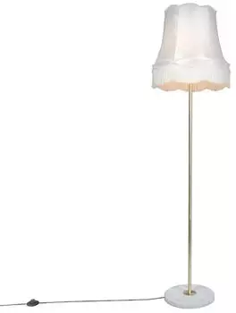 QAZQA Kaso Stehlampe Retro E27 Cr&egrave;me (95307)