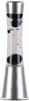Lunartec Lavalampe Glas/Alu, klare Flüssigkeit, schwarzes Wachs, kindersicher
