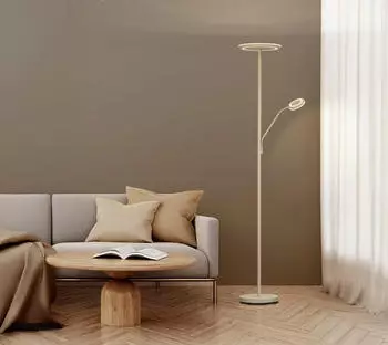 Fischer & Honsel Sorento LED-Deckenfluter mit Leselicht, 182cm, sandfarben (40556)
